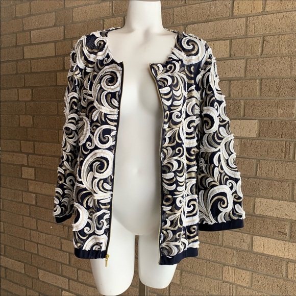 Chico's Jackets & Blazers - Chico’s Travelers Collection Sz 3 Gold White Jacke